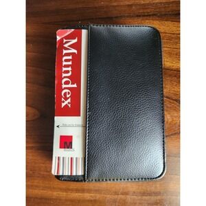 NWT Mundi Mundex Planner Organizer Black Faux Pebble Leather Agenda, Calculator,
